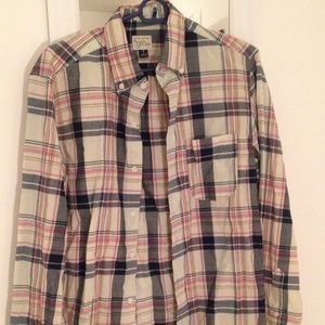 J Crew Indian Madras Shirt in Indigo Plaid